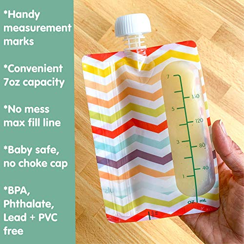 Sage Spoonfuls Squeezie Reusable Baby Food Pouches 12Pack of 7Ounce