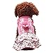 Binmer(TM)Pet Dog Clothes Puppy Flower Skirts Dress Crystal Bowknot Lace Floral Pet Princess Clothes (XL)