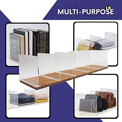 Bee Neat Clear Acrylic Shelf Dividers for Closets Closet Shelf
