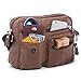Ranboo Men Crossbody Shuolder Bag Canvas Messenger Bag Pack Travel Work Brown