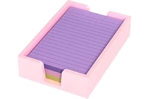WINFFOR Acrylic Notepad Holder Dispenser - 4x6 in Sticky Note Memo Holder Self-Stick Note Pad Organizer (W/O Pads) Office Desk Accessories School Supplies, Lightpink