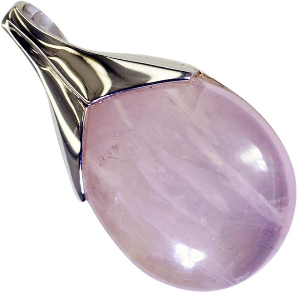 Combien De Chakras Avons Nous En Tout point Véritable Quartz Rose Pendentif en argent 925 pour femme Charms