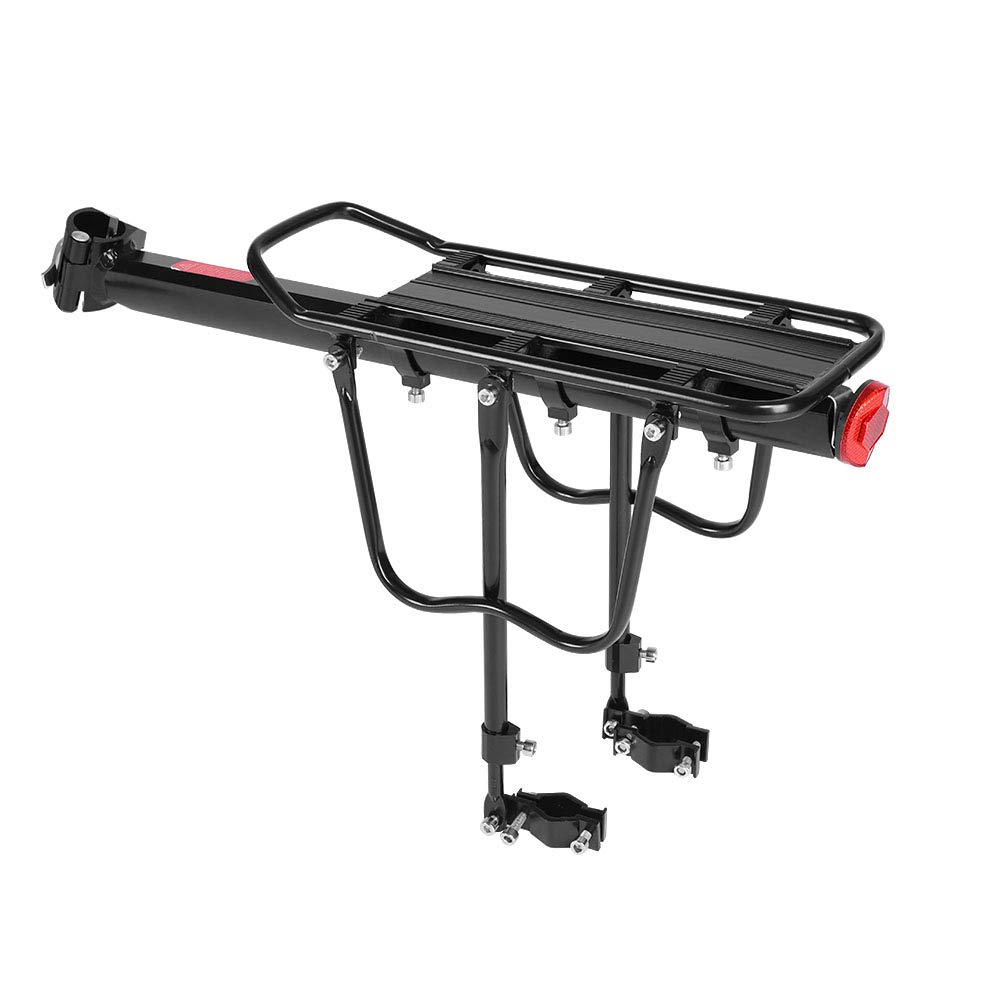 Bike Rear Seat Rack, Load Bike Cargo Rack with Reflector Quickly Release Adjustable Mountain Bike Luggage Carrier