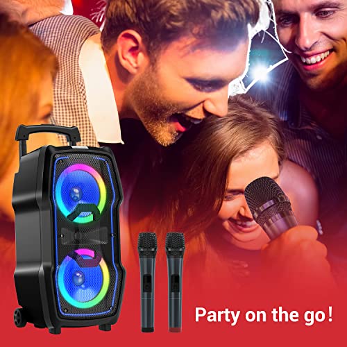VeGue Karaoke Machine, Wireless Bluetooth PA System for Adults & Kids