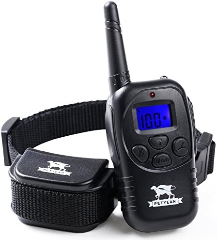 PetYeah Dog Training Collar Shock/Vibration/Beep 330Yds 100 Adjustable Levels Rechargeable and Rainproof All Size Dogs Bark Collar
