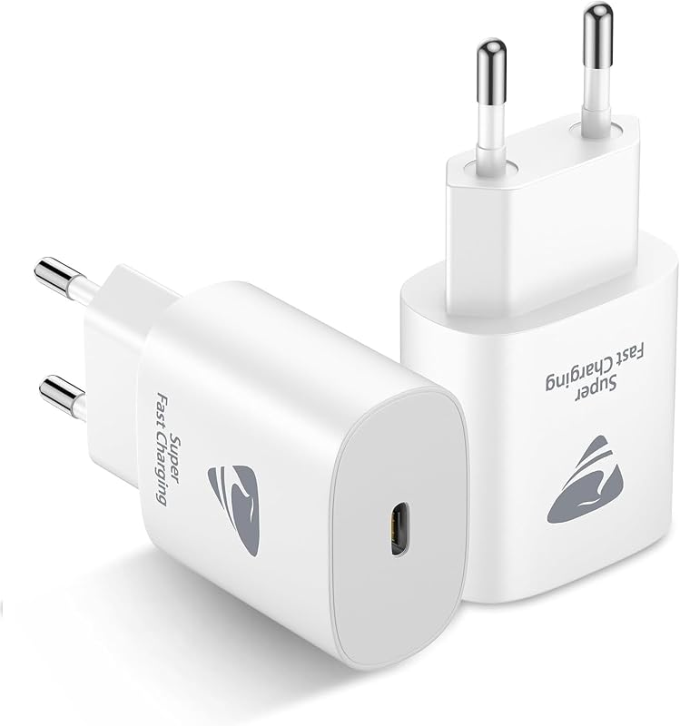 Cargador USB C 25W 2Pack, Cargador iPhone Carga Rapida PD 3.0 Adaptador Tipo C Cabezal, Movil Enchufe USBC para iPhone 16 Pro Max/15/14/13/12/11, Samsung, iPad