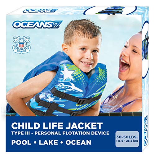 Oceans7 US Coast GuardApproved Kids Life Jacket 3050 lbs Type III