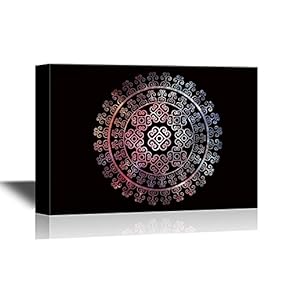 Colorful Floral Pattern Artwork on Blackground
