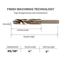 Owl Tools 23/32 Cobalt Drill Bits - 3 Pack - 6 Inch