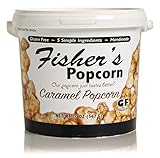 Fisher's Popcorn Caramel Popcorn, Gluten Free, 5 Simple Ingredients, Handmade, No Preservatives, No High Fructose Corn Syrup, Zero Trans Fat, 20oz Tub
