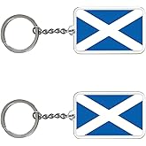 FHZJKJX 2 Pack Scotland Flag Keychain Scottish Key Ring-(Scotland)