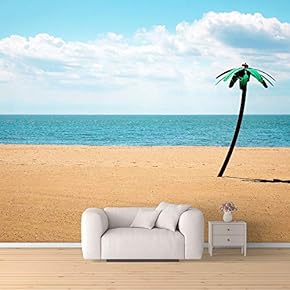 Wall Mural Romantic Beach Removable Wallpaper Wall Sticker for Bedroom Living Room - 66x96 inches