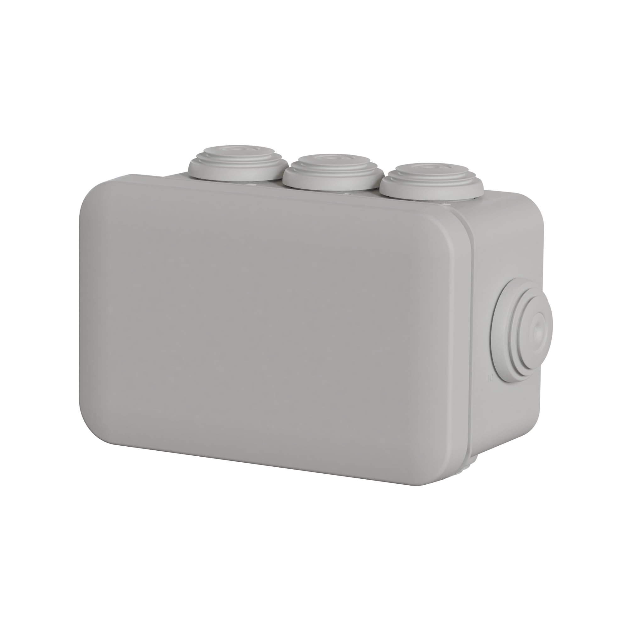 Schneider Electric ENN05003 Mureva BOX junction box, pack of 5 surface-mount boxes with 8 grommets Ø 20mm, 105x65x55mm, suitable for humid rooms and outdoor use, IP55 protection class, moisture-proof socket, grey