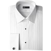 IKE Behar Laydown Collar with 1/2 Inch Pleats Tuxedo Shirt
