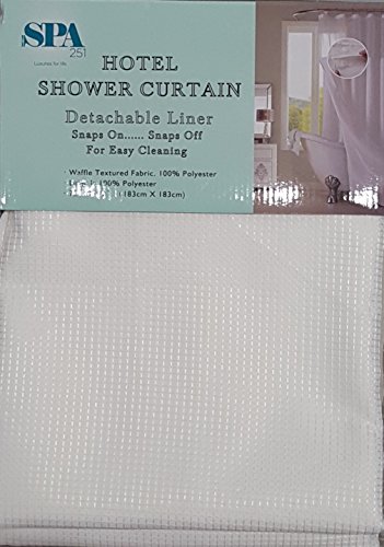 Dainty Home CSCDLWH Waffle Shower Curtain Complete Shower Curtain,White