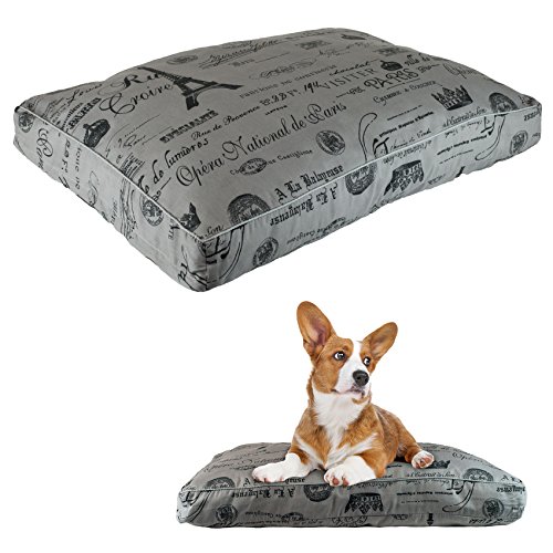 Designer Paris Dog Pet Bed Pillow Deluxe Crate Cushion Removable Cotton