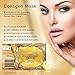 24K Gold Gel Collagen Facial Masks, 5 Packs Face Masks + 5 Pairs Gel Collagen Eye Masks+5 Pairs Lip Care Gel Masks Set for Anti-Aging & Moisturizing, Reduces Dark Circles, Nourishing Lips