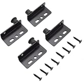 2 Sets Pivot Hinges Black Heavy Duty Concealed Shaft Door Hinges with Bushing for Wood Doors, Drawers, Furniture Cabinets, Wardrobe, Showcase, etc