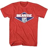 2Bhip Beastie Boys Diamond Logo Vintage Style T Shirt Red Heather | Officially Licensed Beastie Boys Merch, Tee, Soft Cotton Blend Crewneck, Unisex Men Women, Short Sleeve, 80s 90s Hip Hop Rap