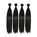 JINREN Full Head Set Brazilian Virgin Hair Straight Hair Weave 3 Bundles Unprocessed Virgin Human Hair Weave Natural Black 10-28inch (14inch 16inch 18inch)