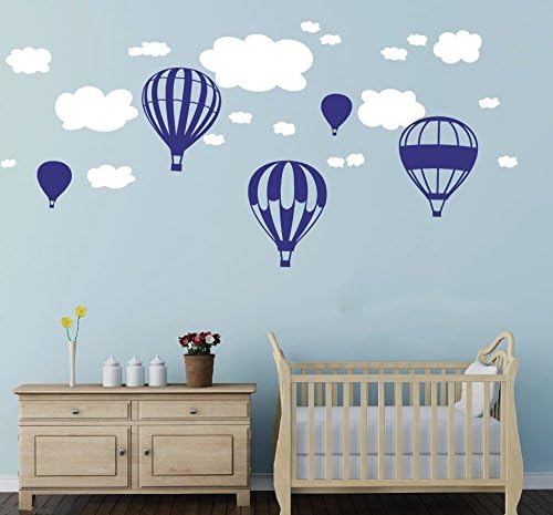Beautiful Hot Air Balloons Clouds Wall Stickers Boys And Girls Nursery Baby Room Wall Vinyl Decor Kids Bedroom Decoration