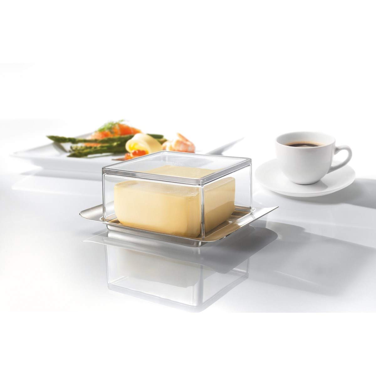 GEFU butter dish BRUNCH butter box butter container stainless steel silver