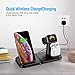 Wireless Charger, 3 in 1 10W Qi-Certified Fast Wireless Charger Stand Compatible iPhone XR/XS Max/XS/X / 8/8 Plus/Apple Watch/Airpods