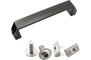 PZRT Black Aluminium Alloy Handle Rectangular Industrial Pull Handle for 30/40 Series European Standard Aluminum Extrusion Profile Accessories 180mm