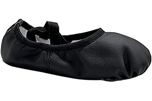 Daydance Toddler Girls Boys Ballet Shoes PU Leather Dance Slippers for Little/Big Kids