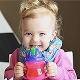Nuby Two-Handle Flip N' Sip Straw Cup, 8 Ounce, Colors May Vary