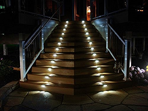 [White Light] Solar Lights for steps decks pathway yard stairs fences, LED lamp, outdoor waterproof, 6 Pack - Thumbnail 5