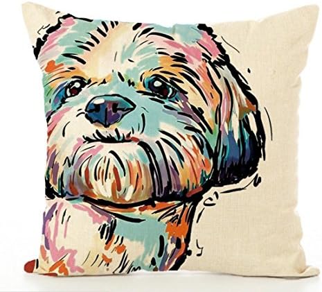 Oitoere Dog print hold pillowcase Kimmatedi sausage dog Collie Snow schnauzer Bulldog print Hold Pillowcase pillow covers 18 x 18Inches 1pcs