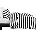 Vaulia Lightweight Microfiber Duvet Cover Set, Black and White Stripe Pattern Design - Queen Size