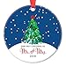 DIGIBUDDHA Our First Christmas Mr & Mrs Tree Ornament Gift Christmas Bridal Shower Wedding Present Newlywed Couple 1st Married Holiday Ceramic Keepsake 3