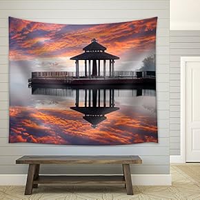 Sunrise of Sun Moon Lake, Taiwan - Fabric Wall Tapestry Home Decor - 51x60 inches