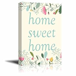 Canvas Print Art - Home Sweet Home Wall Art with Flowers - Gallery Wrap Quotes Modern Home Decoration | Ready to Hang - 12x18 inches