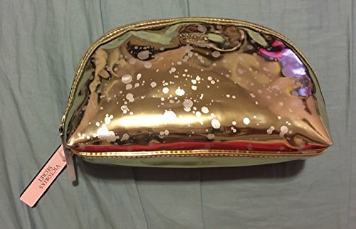 VICTORIA SECRET GOLD BOMBSHELL NIGHTS GLAM BAG COSMETIC BAG TRAVEL TOTE BAG MAKEUP SCHOOL