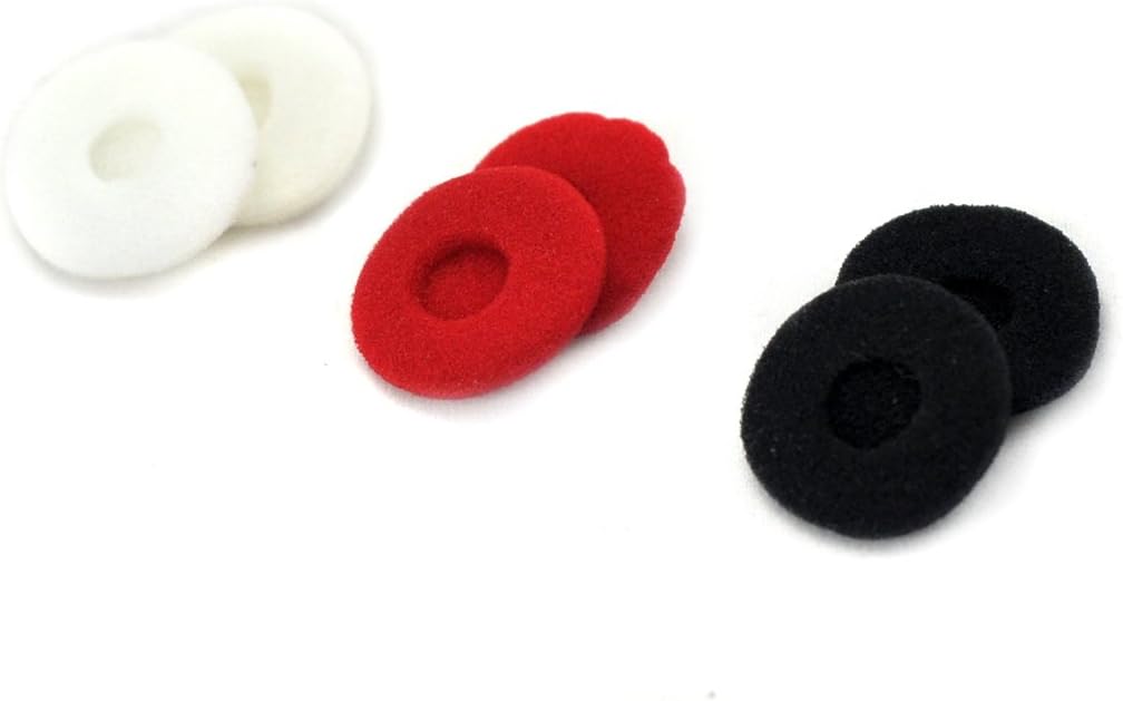 24 Pack(48 Pieces) Foam Earbud Earpad Replacement Sponge Covers for Earphone (Black+White+Red)