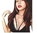 PHOTNO Women Lace Floral Bralette Bralet Bra Bustier Crop Top Cami Unpadded Tank (L, Black)