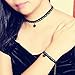 12 PCS Women's Classic Black Velvet and Black Stretch Gothic Tattoo and Black Lace Choker Necklace and Bracelet (6 Pair Match Set)