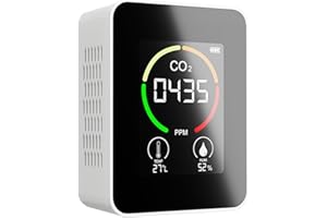 Air Quality Monitor With Radon Detector, LCD Screen Air Tester With Color-Coded IAQ Index,Humidity & Temperature For Home Gre