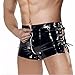 FEESHOW Men's PVC Faux Leather Zipper Boxer Shorts Lacing Underwear Briefs