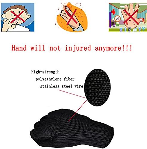 Adahill(TM) 1 Pair Breathable Metal Glove Safety Gloves Stainless Steel Wire Anti-cutting Glove Stab Resistance Gloves