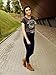 Choies Women Cotton Cheshire Cat Pattern Short Sleeve Round Neck Loose Gray Crop Top