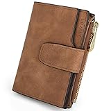 UTO RFID Wallet for Women PU Matte Leather Card Zipper Phone Holder Coin Purse