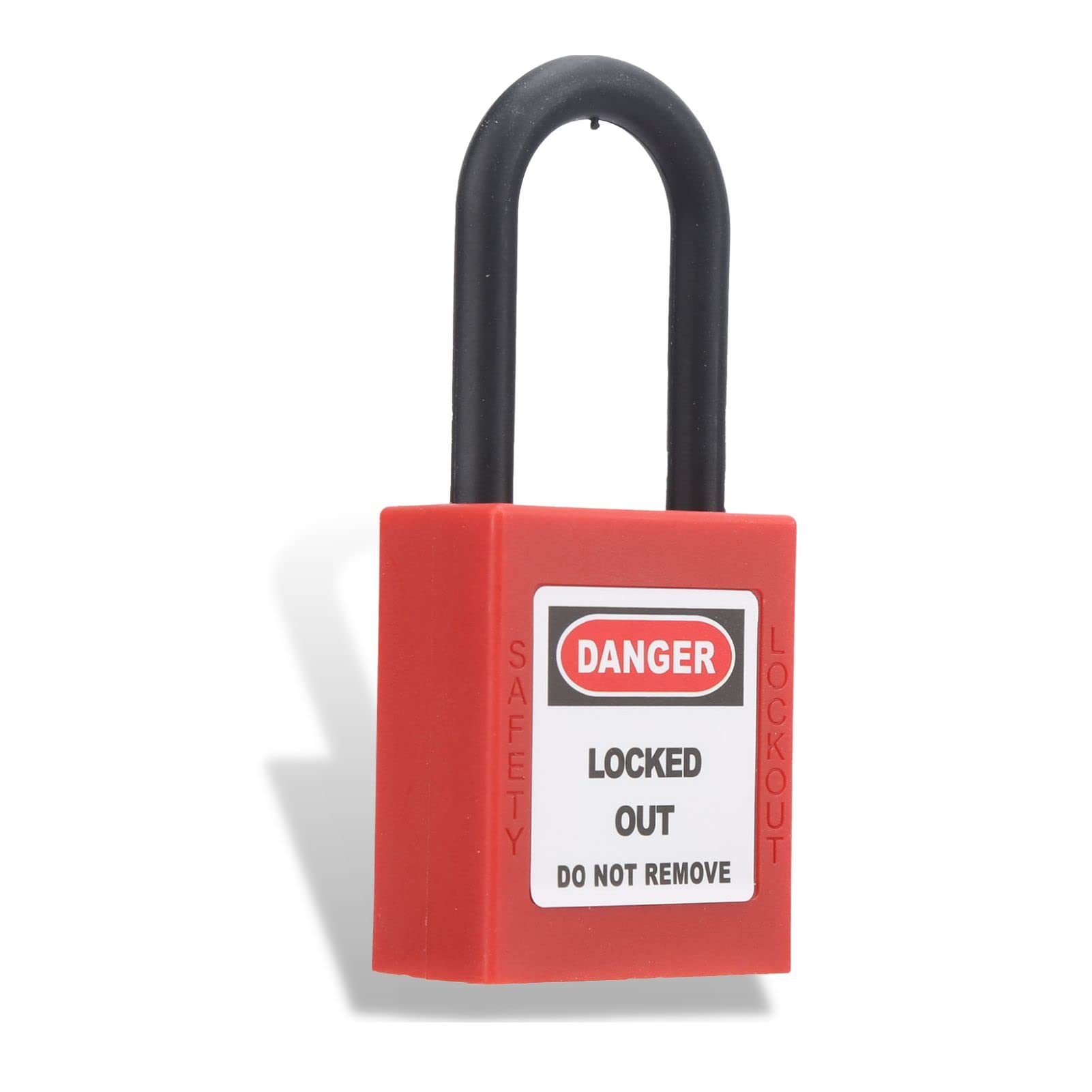 Leapiture Lockout Tagout Safety Padlock, Solid Zinc Alloy, 38MM Wide Lock Body, Shed Padlock, Locker Fence Tool Box, 2 Keys, Red, Polished Metallic