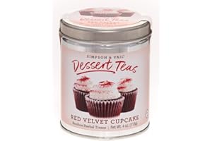 SIMPSON & VAIL, INC. Simpson & Vail, Red Velvet Cupcake Rooibos Herbal Tea, Dessert Collection - 4 Ounce Tin / 50 Cups