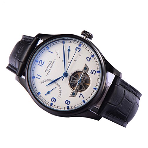 Analog Parnis 43mm White Dial Portugal Style Power Reserve