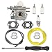 Hipa WT-973 Carburetor with Fuel Line Fuel Filter Spark Plug for MTD Remington RM2510 RM2520 RM2560 RM2570 RM2599 RM2750 RM4625 Murray M2500 M2510 String Trimmer Brushcutter
