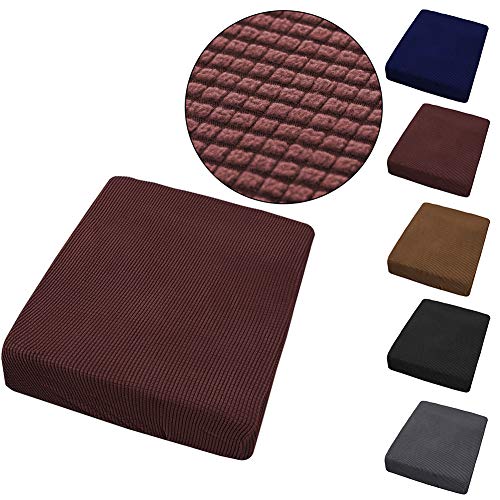 YOTHG Elastic Seat Cushion Covers,Polyester Stretch Sofa Cushions Cover Couch Seat Chair Individual Slipcover Furniture Dirt Protection Covers Pet Protector Slipcovers(Black-for Two Person) - Thumbnail 6